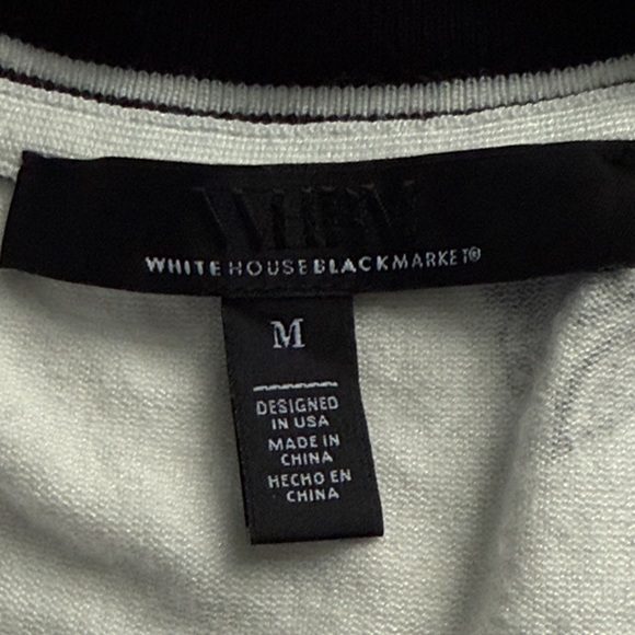 WHBM Floral Printed Pullover Sweater Black White Size Medium - Picture 5 of 11